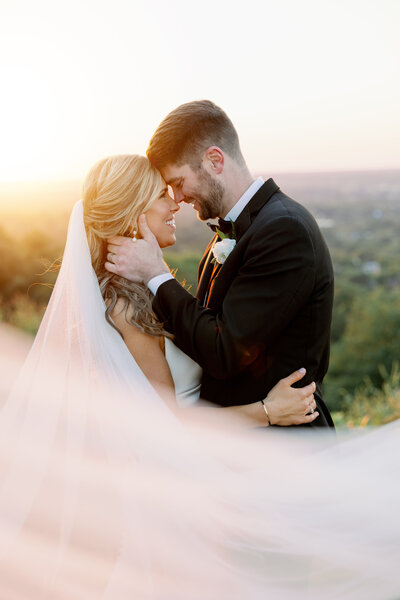 Bride and Groom at The Club for Wedding Reception in Birmingham Alabama by Maddie Moore Photo