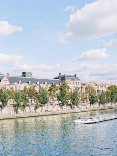 Peaceful view of the Seine photographed by destination wedding photographer Katie Trauffer