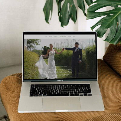 Wedding videographer website mockup