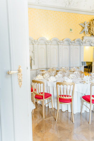 yellow salon at daun kinsky perfect for cocktails or dancing area