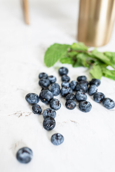 Blueberries on a table