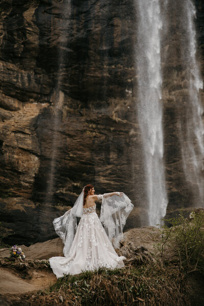 Wedding Photos beside Toccoa Falls