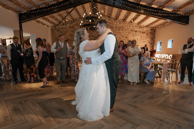 Bride and Groom at Stretton Manor Barn