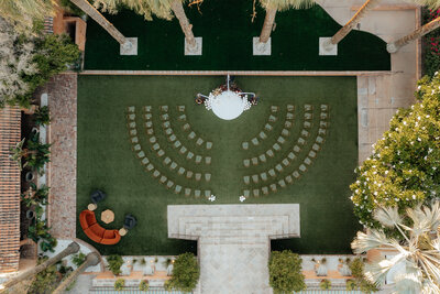 drone shot from wedding in scottsdale, arizona