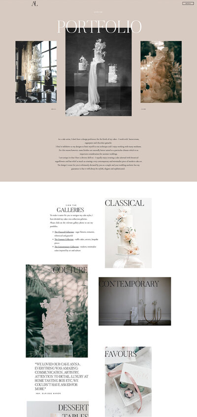 Anna portfolio - Garden of Muses Showit Website Template
