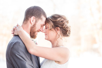 Family in solid and blue plaid in creamy yellow field