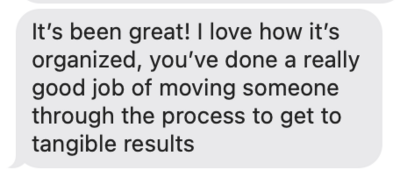 Client testimonial for Storylines & Starters showing a simplified content process