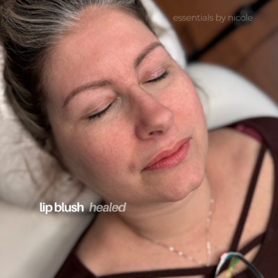 Natural lip blush results that mimic the look of tinted lip balm