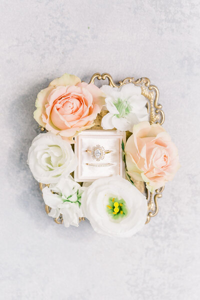 Luxury wedding  image of wedding ring  photographed by a Chicago wedding photographer and edited by private photo editors Cultivated Edits