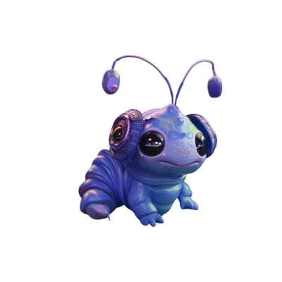 Whimsical Caterpillar in Hatter Star Template Symbolizing Transformation and Growth