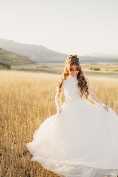 Gorgeous bridals taken at the top of the in Wellsville, Utah
