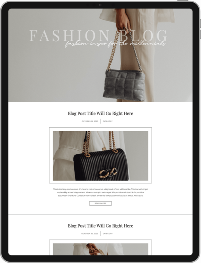 Showit blog list add on template