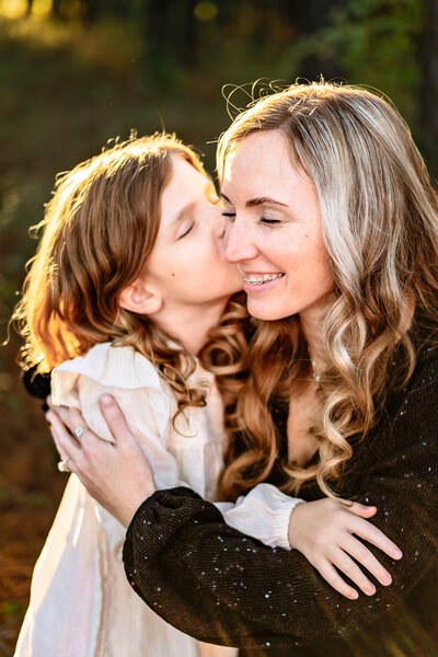 Mother and daughter embrace