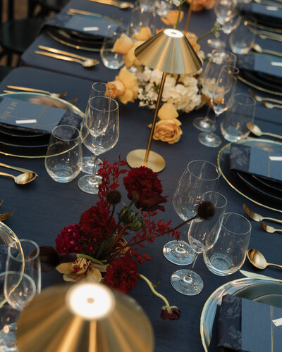 Luxury wedding tablescape inMilwaukee, WI