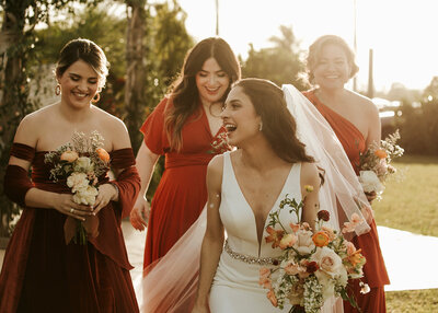 Bianca laughing after the ceremony