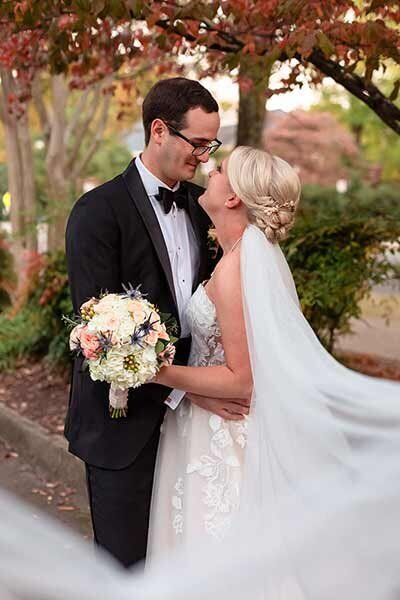 Outdoor fall wedding for couple couple at Dover Hall - Richmond wedding photographer