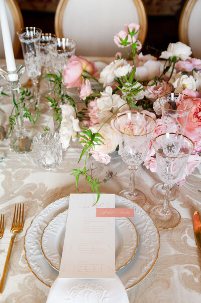 luxury wedding reception table place setting