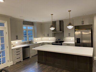 kitchen with kitchen island showing home remodeling atlanta ga