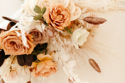 Coral and blush floral bouquet