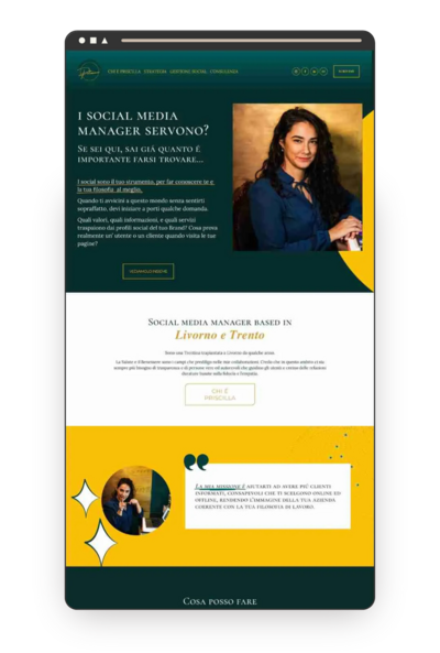 template showit per siti web social media manager