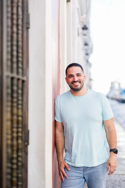 Gabriel poses with a tux in Condado, Puerto Rico.