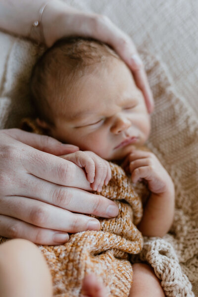 Close up image of newborn baby