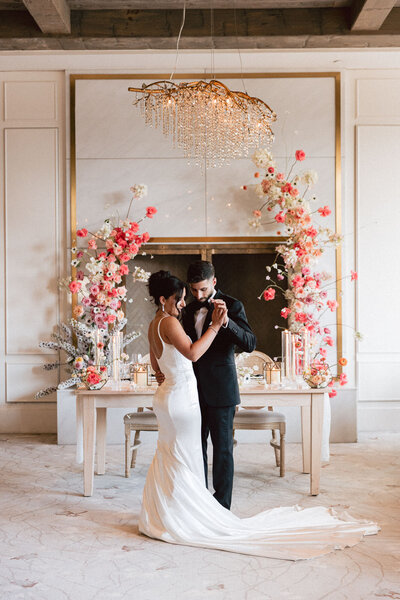 Bride and Groom Kiss at Elora Mill