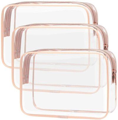 Clear Toiletry Bag, 3 Pack TSA Approved Quart Size
