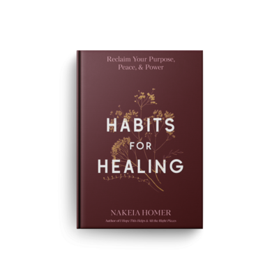 purple book titled 'Habits for Healing'