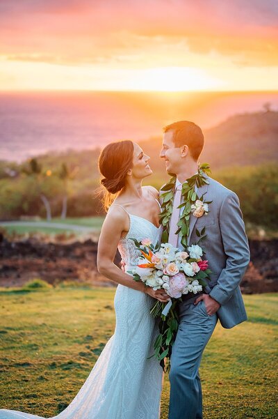 hawaii bride smiling during her big island wedding