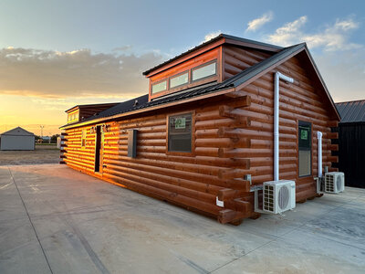 joshua tree log cabin exterior