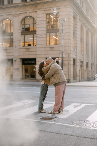 Downtown Toronto couple engagement photography session