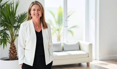 Diana McIntyre, insurance adviser, in her AI-generated personal brand photoshoot for her personal brand website by AI-Gen.Studio