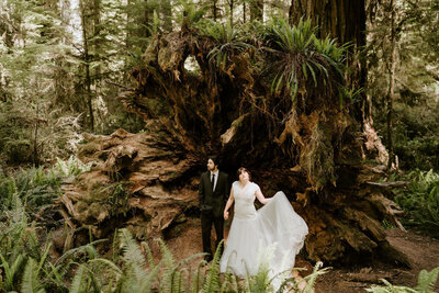 bride and groom kissing