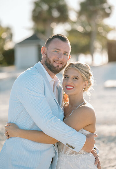 a close up of a bride and groom in the Bahamas with a destination wedding photographer