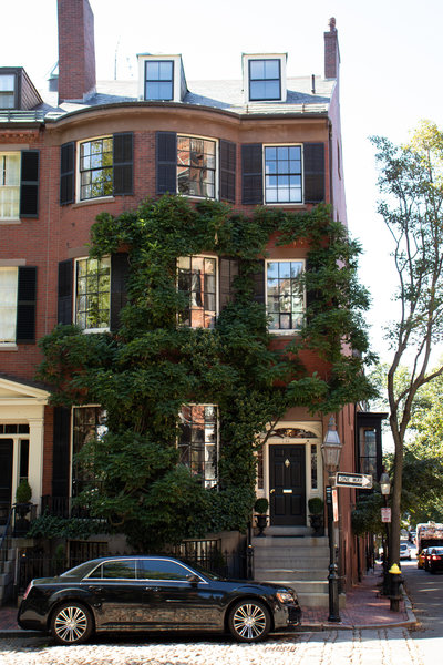 Brick Building with Ivy in Beacon Hill Boston, MA