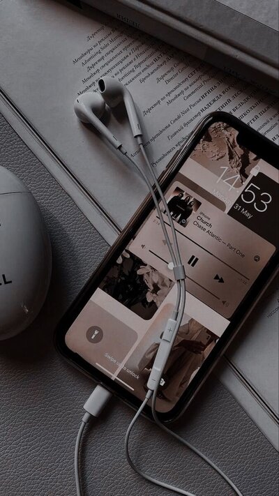 iPhone showing music player