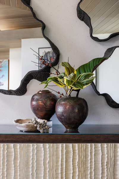 Primary bedroom decor for furnishing project at Tsawwassen Landing display suite