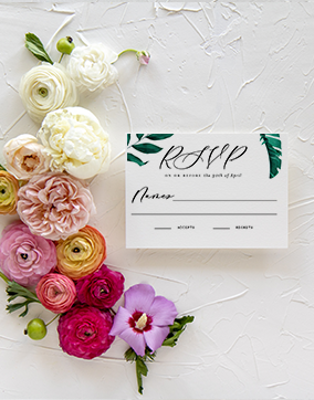 Tropical Vintage Floral Wedding invitations