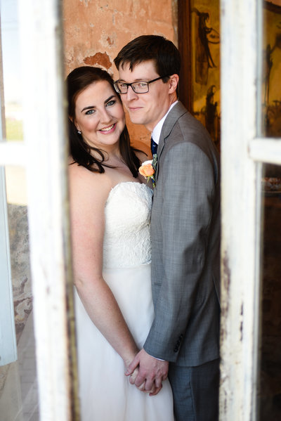 Bride and Groom at Race and Religious at their New Orleans Wedding