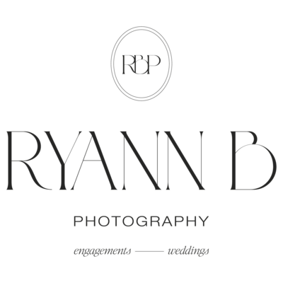 Ryann B Photography logo, an Indianapolis-based wedding photographer specializing in timeless and authentic wedding photography.