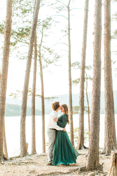 engagement photoshoot in woods