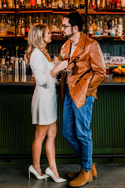 engagement photos in Arkansas bar