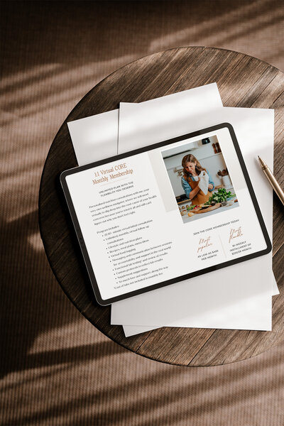 Ipad on table with website for functional medicine provider