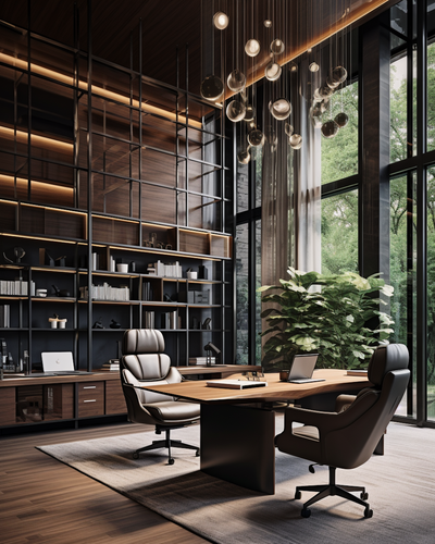 Modern luxury office interior representing business freedom, success, and intentional entrepreneurship.
