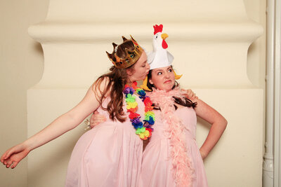 Group photobooth shot with props