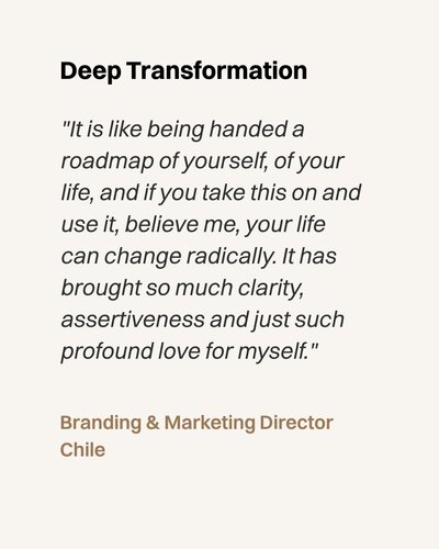 Client testimonial graphic for This Progressed Life with Lidia Ranieri, evolutionary astrologer and executive coach.