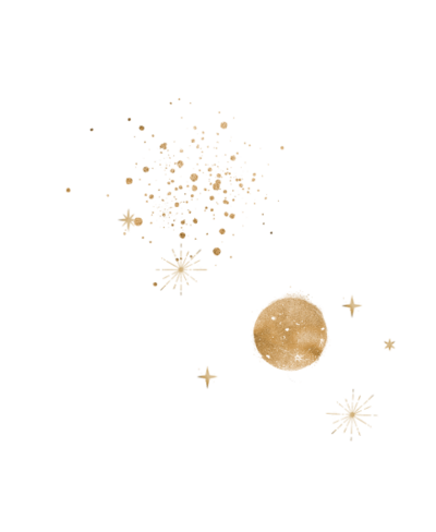 gold moon and stars design