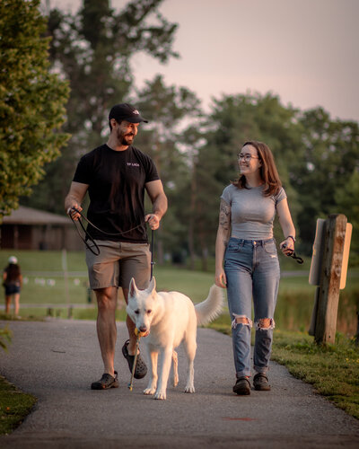 This me, my husband and dog and I am a wedding photographer in Ottawa