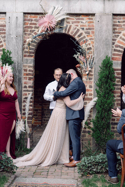 Cinematic editorial wedding portrait in downtown Richmond for a couple whose vibe feels straight out of NYC.